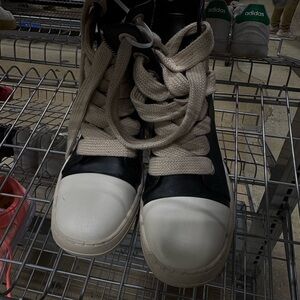 Kids Black and White High-Top Sneakers